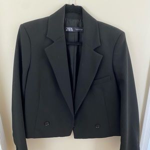 Zara Cropped Black Blazer
